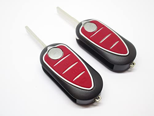 2X Custodia Cover Chiave Guscio Telecomando 3 Tasti Compatibile con Alfa Romeo Mito e Giulietta Coppia Ricambio Scocca Auto Nuovo