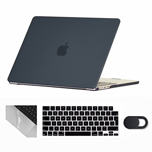 Se7enline Compatible with MacBook Air 13 inch Case M4 M3 M2 2022-2025 for Mac Air 13.6-inch A2681 Laptop Hard Shell Case with Keyboard Protective Cover & Webcam Cover & Trackpad Protector,Matte Black