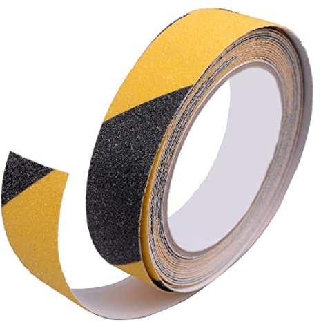 Nastro Antiscivolo Giallo-Nero 5 m x 2 cm, Strisce Antiscivolo per Scale Esterne Interne, Nastro Adesivo Antiscivolo per Gradini, Antiscivolo Scale Giallo-Nero