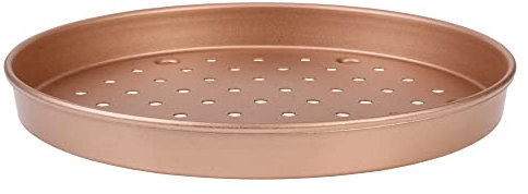 GRÄWE Bandeja para pizza de 25 cm de diámetro, redonda, perforada con revestimiento antiadherente GREBLON®, resistente al calor hasta 230 °C, perfecta para pizza, pastel de llama o tartes