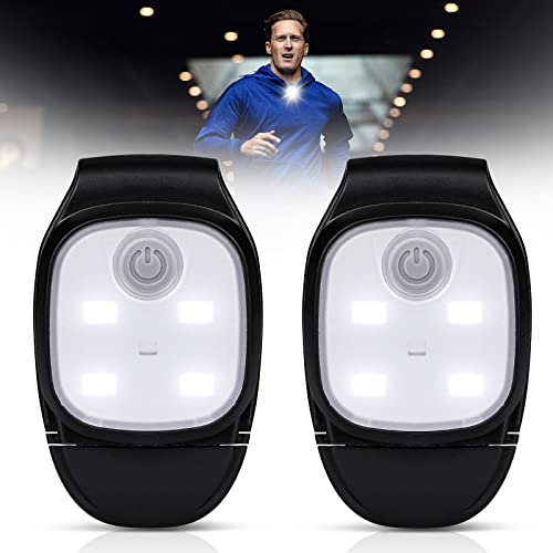 LED Clip Lampe, 2 Stück Lauflicht Kleinstirnlampe, 5 Modi Stirnlampe Wiederaufladbar USB Blinklicht Schulranzen Sicherheitslicht für Jogging, Wandern, Rucksack und Camping