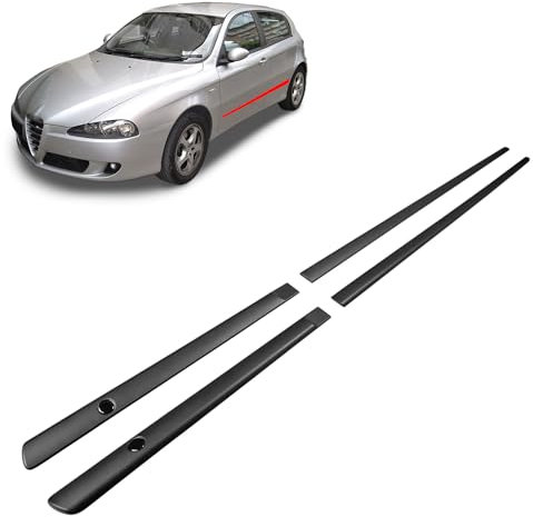 CHROMEMASTER | Modanature Laterali | Compatibile con Alfa Romeo 147 Hatchback 2000-2010 | Plastica Le Modanature Laterali Proteggono la Vernice Della Portiera Dell'auto da Graffi e Danni