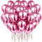 PuretéavHom 60 Stück Luftballons Rot Helium Ballons mit 3 Rollen farbiger Bänder 12 Luftballon Latexballons Metallic Luftballons für Geburtstagsdeko Hochzeit Taufe Deko Partydeko