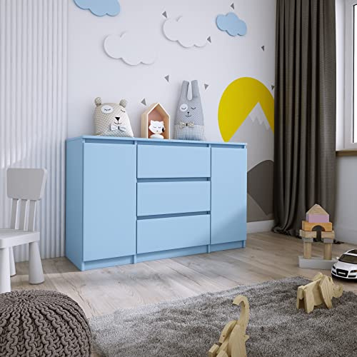 3xE living Toalett 2 lådor 3 lådor L: 120 cm, H: 78 cm, H: 40 cm, Färg: BLÅ