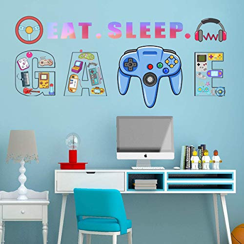 Gamer Controller Wand Aufkleber, Wandtattoo Gamer Kreatives Spiel,Videospiel Wandsticker, Junge Gamer Wand Aufkleber,für Jungen Mädchen Home Playroom Schlafzimmer Spielzimmer