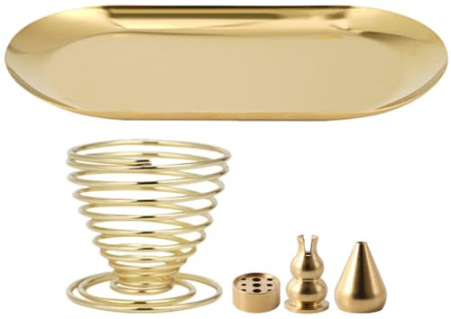 Yardwe Ornament 1 Juego Quemador De Incienso 5 En 1 Quemador De Incienso Palo Santo Quemador De Incienso De Bandeja Quemador De Incienso Plato Escritorio Acero Inoxidable