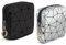 2 Pièces Trousse Maquillage Femme Petit Mini Pochette Rangement à Maquillage Kit Voyage Produit Trousse de Toilette en PU Cuir Imperméable Cadeau pour Femme Fille Enfant Anniversaire(Noir&Argent)