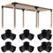 ITeVe.GD Pergola-Set, 3-Wege- und 4-Wege-Pergola-Set, rechtwinklige Eck-Pergola, DIY-Halterungen für 4 x 4 (tatsächlich: 8,9 x 8,9 cm), Holz für Terrasse, Pergola, Blockhütte, Pavillon mit Beschlägen,