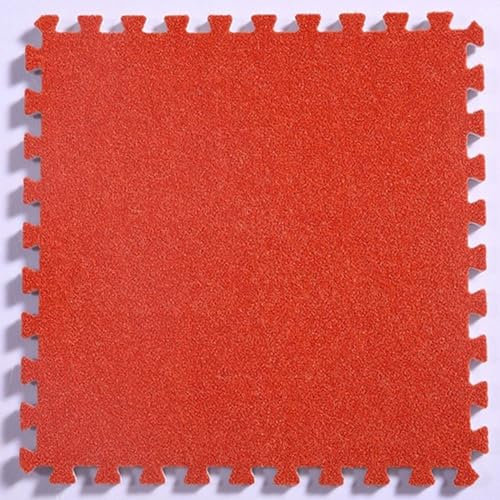 EVA Foam Interlocking Carpet Tiles, Thick and Soft, Durable Carpet Squares, Seamless Appearance Area Rug Tile, Easy to Install, 16 Tiles - 16 Sq Ft, Orange