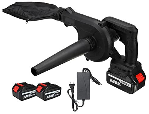 Soffiatore Senza Fili, Spazzatrice e Aspirapolvere 2 in 1, Soffiatore Elettrico Foglie Senza Fili con 2 batterie e Caricabatterie, Spazzatrice Manuale, Eliminare la Polvere, Aspirapolvere Auto, Puliz