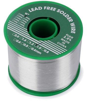 Filo per Saldatura Senza Piombo,1mm 500g Stagno per Saldare con Anima di Colofonia, Sn99%-Ag0.3%-Cu 0.7%, Stagno di Saldature per Lavori di Saldatura Elettronica