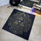 Arcade Game Room Rug Black Color Square Shape Nonslip Area Carpet for Playroom Luxury Gaming Chair Mat Bedroom Popular Decor Gamer Gift (Fabric Quality, Square 120 cm)