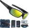 Sportbrille für Damen & Herren – Sonnenbrille für Sport, Laufen, MTB & Outdoor Modell: QOOL & EAZY Set (J15BK-YR)