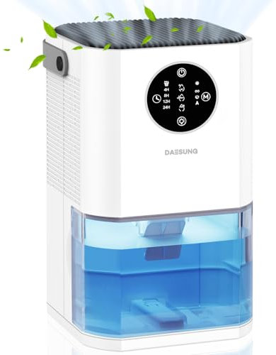 DAESUNG 60 OZ Dehumidifier for Home, Dehumidifiers for Bathroom with 3 Working Modes, Automatic Defrost and Silent Mode, Small Portable Dehumidifier for Bedroom,Closet