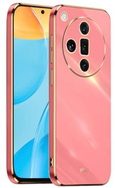 COMAKU Coque Oppo Find X7 Ultra 5G Antichoc, Etui en Silicone Ultra Fine, Housse de Protection Avant-gardiste avec Bords de Lignes de Galvanoplastie pour Oppo Find X7 Ultra 5G, Rouge