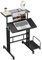 Dripex Standing Desk, Height Adjustable Rolling Desk with Tilting Table Top, Sit-Stand Workstation with Wheels, 60 x 60 cm, laptop Table, Workstation for Home and Office