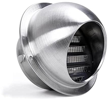Luftbelüftungs-Abzugshaube, runde Wand-Entlüftungsabdeckung für Zuhause, 60–300 mm Durchmesser, Lamellenentlüftung aus rostfreiem 304 Edelstahl mit Siebgewebe, Abluftgitter für Küche, Schlafzimme