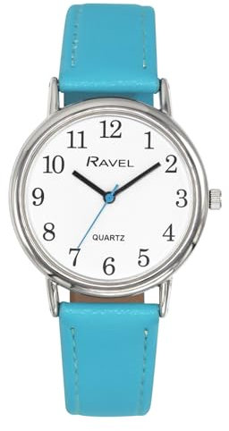 Ravel - Runde silberfarbene Damen-Armbanduhr Brighter Days (27mm Gehäuse) - Analog Quarz - R0140.16.2 - Helles Türkis/Weißes Zifferblatt