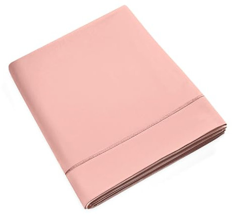 Lenzuolo in percalle di cotone pettinato Julian tutte le dimensioni in puro cotone (rosa cipria, lenzuolo piatto 240 x 300 cm letto 1 e 2 posti)