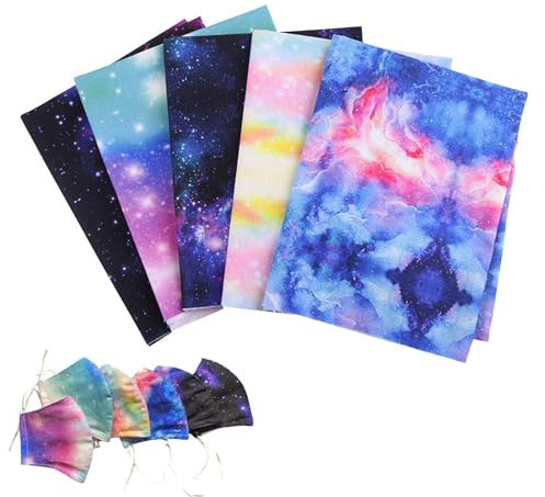 Shining Star Baumwollstoff, Nachtsterne, romantisches Kosmos-Thema, Bild, gepunkteter Hintergrund, Konstellation, Nähtuch für Quilten, Nähprojekte, Patchwork, Handwerk