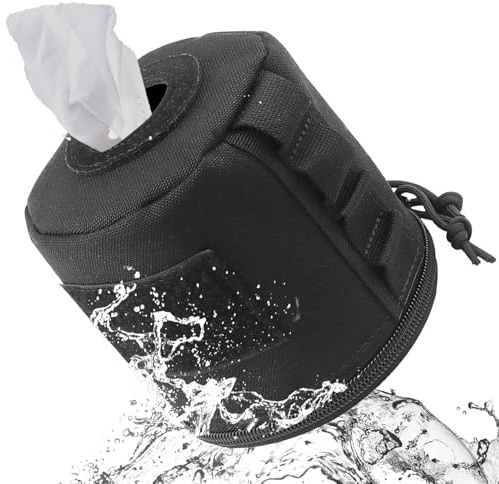 Agorizeo Tactical Toilet Paper Cover Waterproof Cat Proof Towel Holder Roll Paper Case Cover Portable and Foldable Paper Storage Bag with Molle Mount Webbing for Car Camping Outdoor Tent Travel