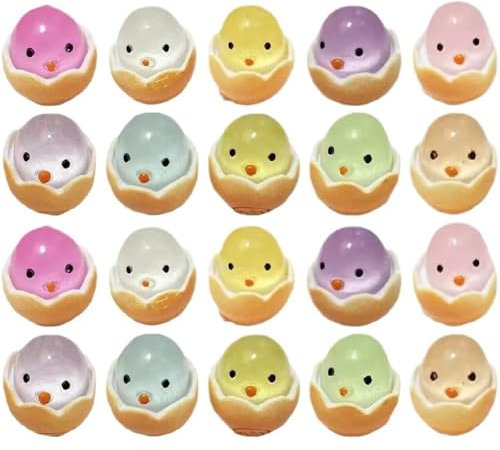 Lpitoy 20 Stück Ostereier-Dekorationen, Mini-Harz-Eier Gebrochener Schale, Osterküken-Figuren, 3D-eierschalen-hühner-Ornament Für Ostern, Basteln, Gartendekoration