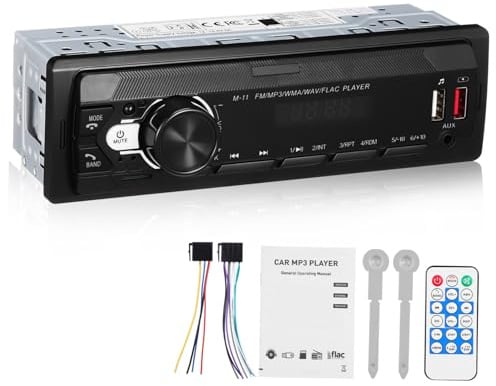 OUNONA 12v Autoradio Mp3 Player mit Integriertem Verstärker und Radiofunktion Metall und Kunststoffgehäuse Geeignet für Auto und LKW Schwarz Universeller Audioempfänger