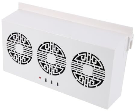 Genérico Ventilador De Coche Auto Enfriador De Ventilación Del Radiador Del Coche Ventilador De Autos Solares Parabrisas Aire Acondicionado Solar Blanco Abdominales
