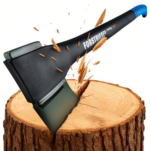 FORSTRIESE® Axt 72cm | Vibrationsarme Spaltaxt | Beil aus hochwertigem Non-Break Fiberglas-Kunststoff zum Holz spalten | Teflon Beschichtung & ergonomischer Griff | TimberX70