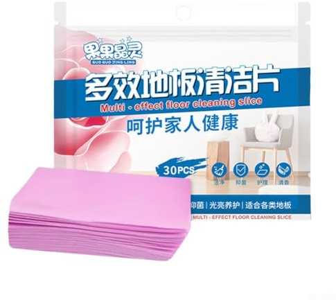 Bodenreinigungsblätter für tiefe Fleckenentfernung und effektive Reinigung von Fliesen, Marmor und Hartholzböden (30 Stück, Rosa)