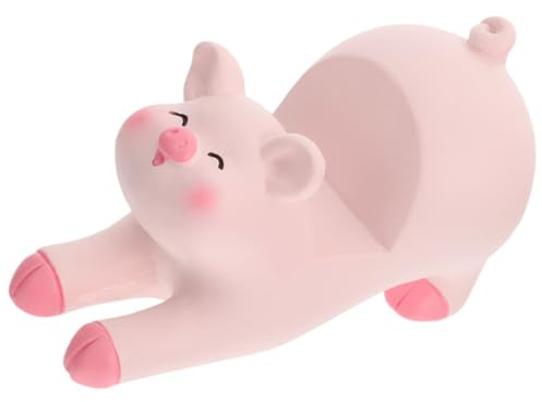 UTHCLO Cute Pig Desktop Phone Holder Adorable Mobile Phone Bracket Cartoon Cellphone Stand for Office Desk Home Decor Pink Lying Pig Design