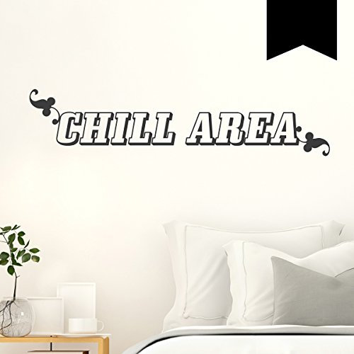 WANDKINGS Wandtattoo Chill Area 50 x 11 cm schwarz - erhältlich in 33 Farben
