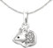 CLEVER SCHMUCK Set Silberner Kleiner Damen Anhänger Mini Maus 9 mm seidenmatt und glänzend mit Zirkonia & Kette Anker 45 cm Sterling Silber 925 in Schmuckverpackung