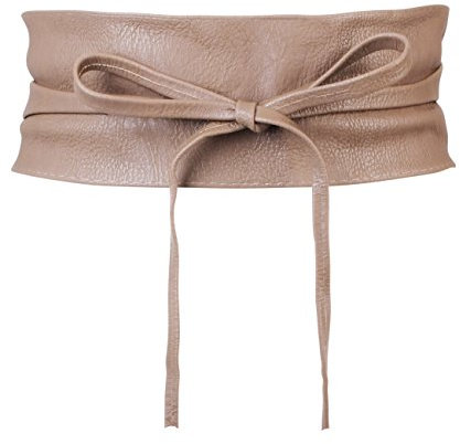 KRISP Damen Gürtel Taillengürtel Breiter Wickelgürtel zum Binden, Beige, 14987-TAU-OS