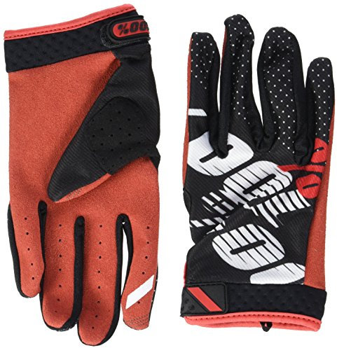 100% Prozent Ridefit Handschuhe Clarino MTB DH MX Motocross Enduro Offroad Quad, HU-GLO-0001, Farbe Schwarz Rot, Größe XXL