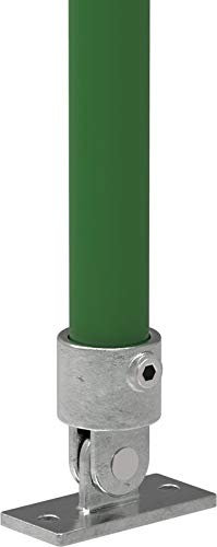 Fenau | Variable-Stütze/Gelenk-Fuss, Ø 42,4 mm, Rohrverbinder, Boden-Flansch, Temperguss galvanisiert, feuerverzinkt, inkl. Schrauben
