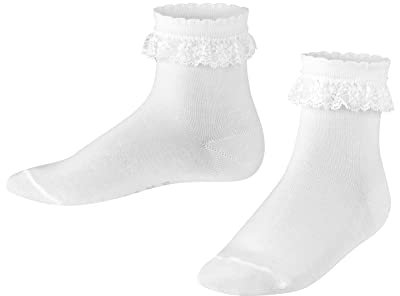 FALKE Romantic Lace Chaussettes Mixte Enfant Coton Blanc Bleu Marine Rose Renforcées Fines Sans Motif Avec Bords À Froufrous 1 Paire