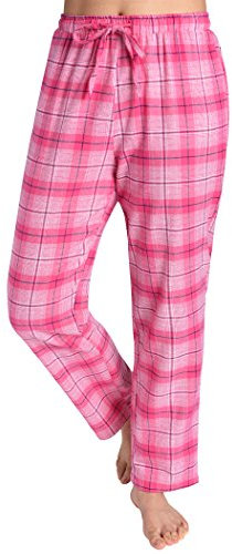 Latuza Damen Pyjama-Hosen-Baumwollfreizeithose Plaid Pjs Bottoms 2X Mehr Rose