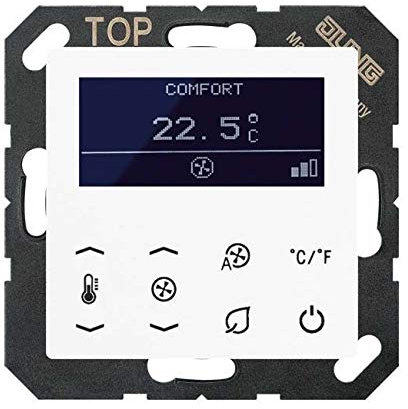 Thermostat für Ventilatorspule, 4 Rohre, alpinweiß