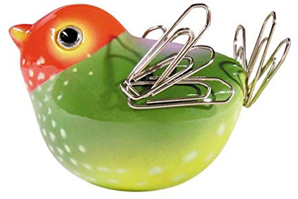 Pylônes Vogel für Büroklammern Piu Piu Orange - Dekorativer Magnet für Büroklammern - 1 Stück - Orange - Kunststoff - Spielend