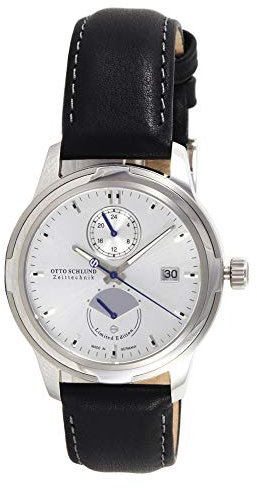 OTTO SCHLUND Zeittechnik Herren-Armbanduhr TRAVITA Analog Automatik 01843 (Silber/Silber)