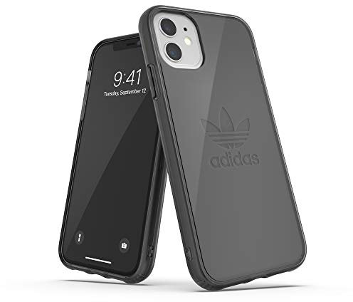 adidas Originals Compatible with iPhone 11 Case, Smokey Black Transparent Case, Shockproof, Raised Edges, Fully Protective Cover