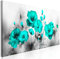 murando - Wandbilder XXL Mohnblumen 150x50 cm 1 tlg - Wand Deko Vlies Leinwand Bilder Groß Wanddeko Wohnzimmer Schlafzimmer Kunstdrucke Panoramabild - Blumen Natur Abstrakt grau türkis