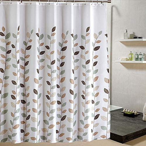 mefound Shower Curtain Waterproof Mould Proof & Mildew Resistant Leaf Bathroom Curtains with 12 hooks,180x180cm(72x72Inch)