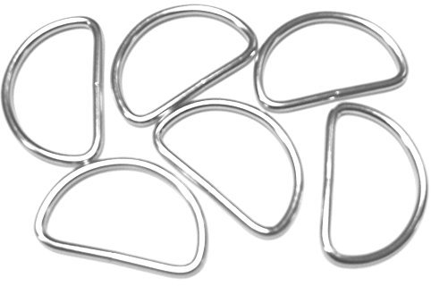 Großhandel für Schneiderbedarf Halbringe/D-Ringe Silber 50 mm 6er Set