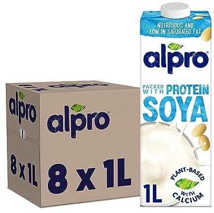 Alpro Soya Plant-Based Long Life Drink - Vegan Dairy Free & Lactose Free Milk Alternative - 1L (Pack of 8)