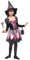 Licus Mädchen Halloween Hexekleid Hexehut für Hexe Cosplay Karneval Fasching 120-130