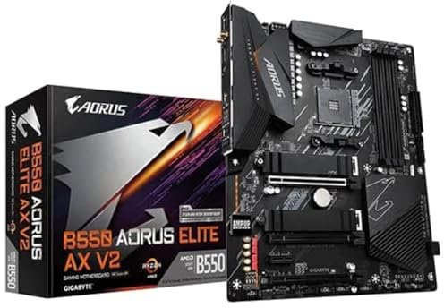 AORUS Elite Gigabyte B550 Planche AX V2 AMD Ryzen 5000/B550/ATX/True 12+2 Phases Digital VRM/PCIe4.0/DDR4/USB3.2 Gen 1/Realtek ALC1200/Intel WiFi 6/2xM.2 Thermal Guard/2.5GbE LAN/HDMI/DP