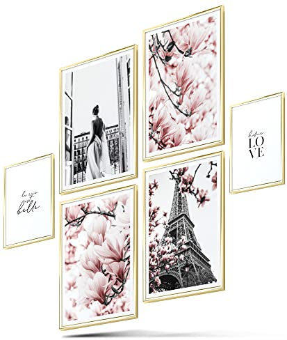 BLCKART Infinity Poster-Set Premium Rose - beidseitig bedruckte Wandbilder - Premium Poster - Bilder zur Wanddekoration - Größe M 4x A4 und 2x A5
