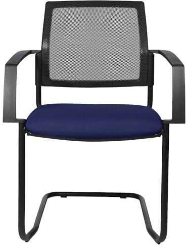 TOPSTAR | Netz-Stapelstuhl | Freischwinger | VE 2 STK | Sitz blau | Gestell schwarz